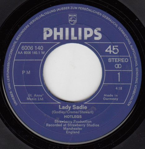 Hotlegs : Lady Sadie (7", Single)
