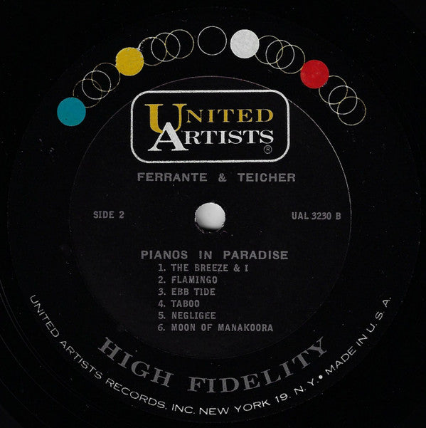 Ferrante & Teicher : Pianos In Paradise (LP, Album, Mono)