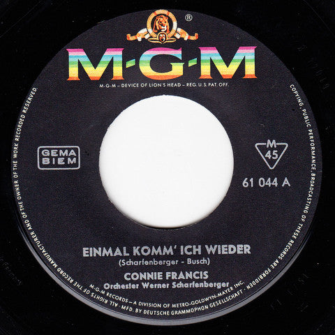 Connie Francis : Einmal Komm' Ich Wieder (7", Single)