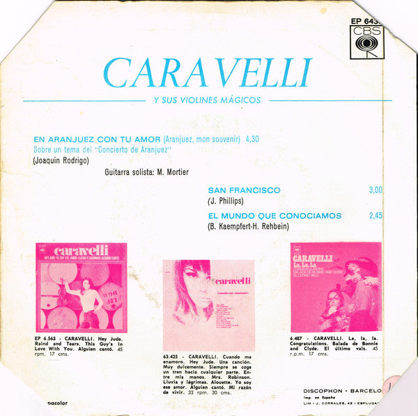 Caravelli : En Aranjuez Con Tu Amor (7", EP)