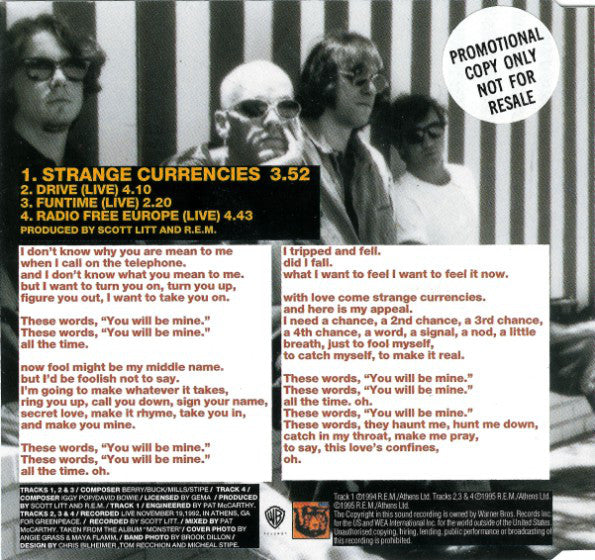 R.E.M. : Strange Currencies (CD, Single)