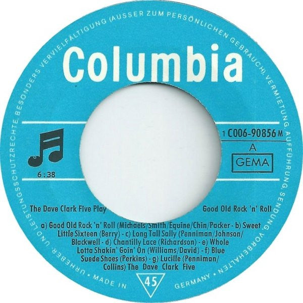 The Dave Clark Five : The Dave Clark Five Play Good Old Rock 'N' Roll (7", Single)