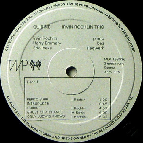 Irvin Rochlin Trio : Quirine (LP, Album)
