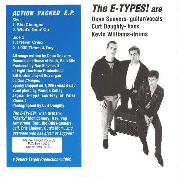 The E-Types! : Action Packed (7", EP, Red)