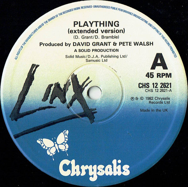 Linx : Plaything (Extended Version) (12", Single)