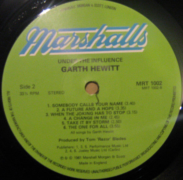 Garth Hewitt : Under The Influence (LP, Album)
