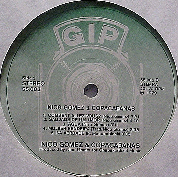Nico Gomez & The Copacabanas : Nico Gomez & Copacabanas (LP, Album)