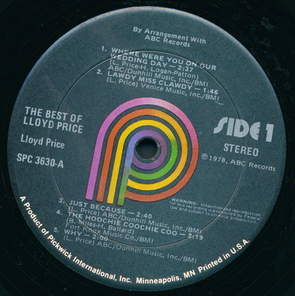 Lloyd Price : The Best Of (LP, Comp)