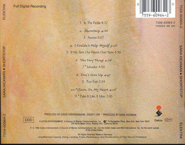 Sara Hickman : Shortstop (CD, Album)