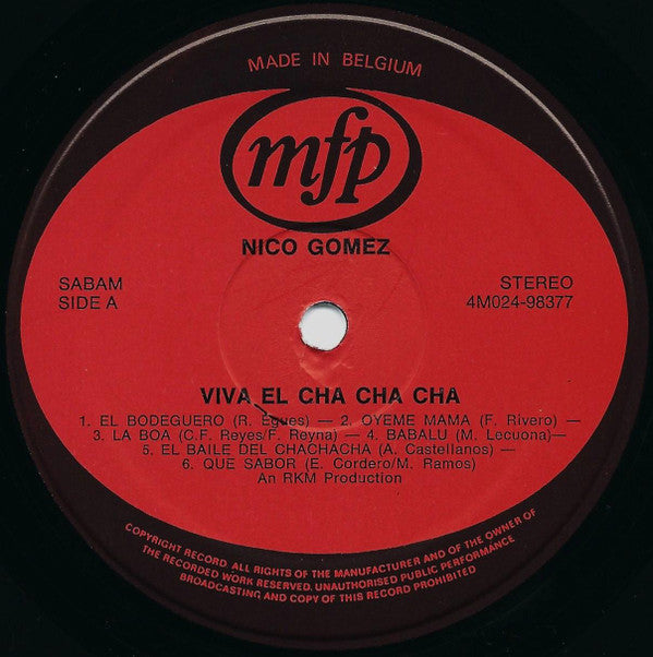 Nico Gomez And His Orchestra : Viva El Chachacha (LP, Comp)