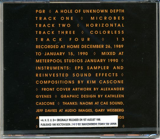 PGR : A Hole Of Unknown Depth (CD, Album)