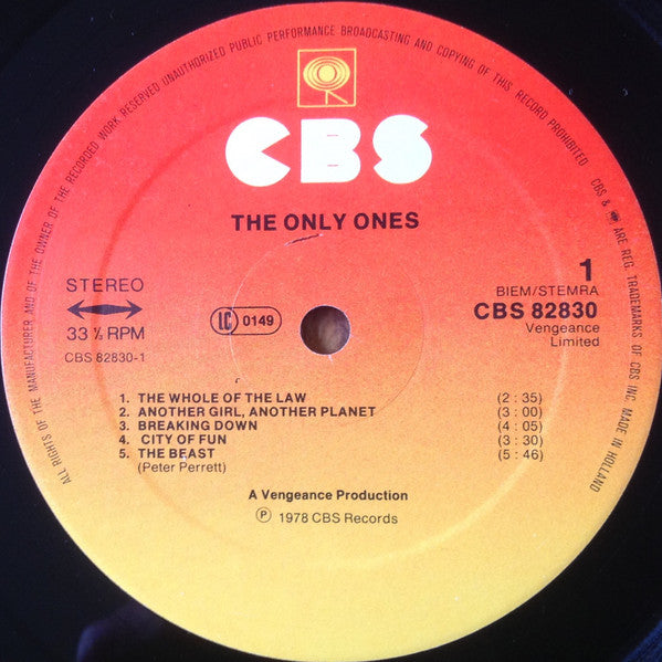 The Only Ones : The Only Ones (LP, Album)