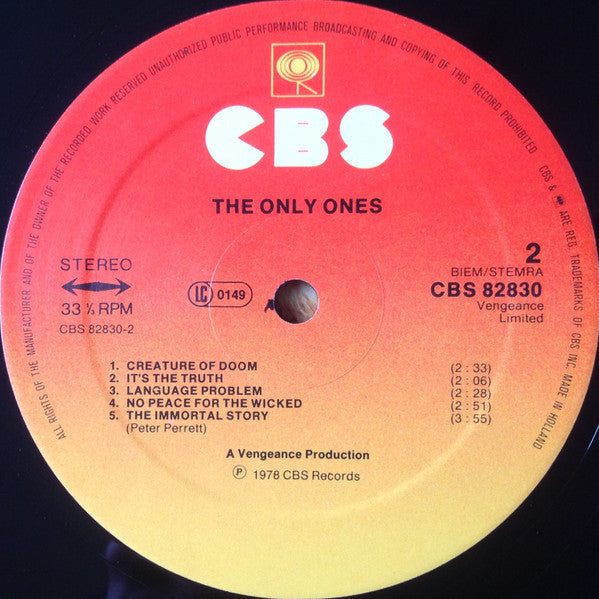 The Only Ones : The Only Ones (LP, Album)