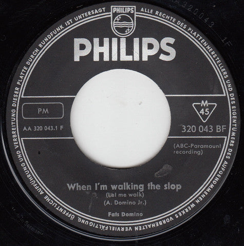 Fats Domino : When I'm Walking The Slop (7", Single, Mono)