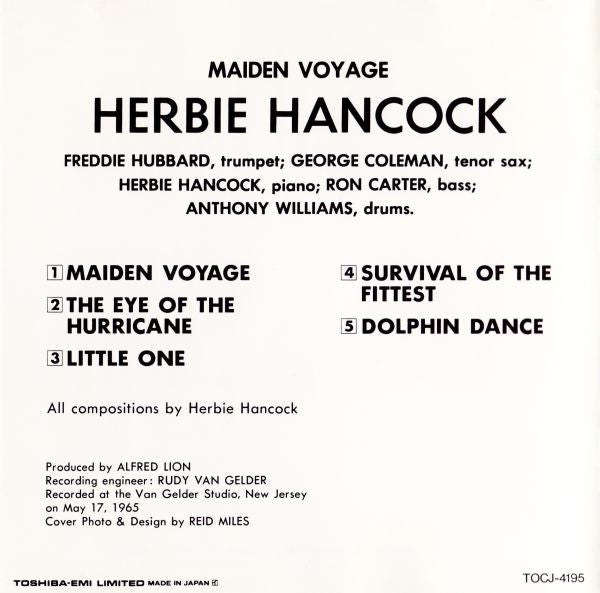 Herbie Hancock : Maiden Voyage (CD, Album, RE)