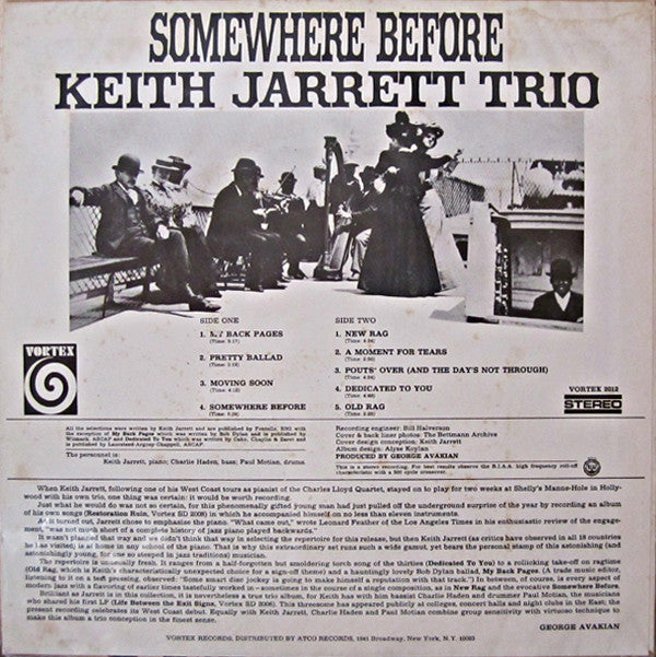 Keith Jarrett Trio = Keith Jarrett Trio : Somewhere Before = サムホエア・ビフォー (LP, Album, RE)