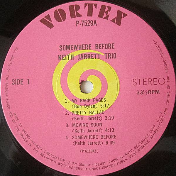 Keith Jarrett Trio = Keith Jarrett Trio : Somewhere Before = サムホエア・ビフォー (LP, Album, RE)