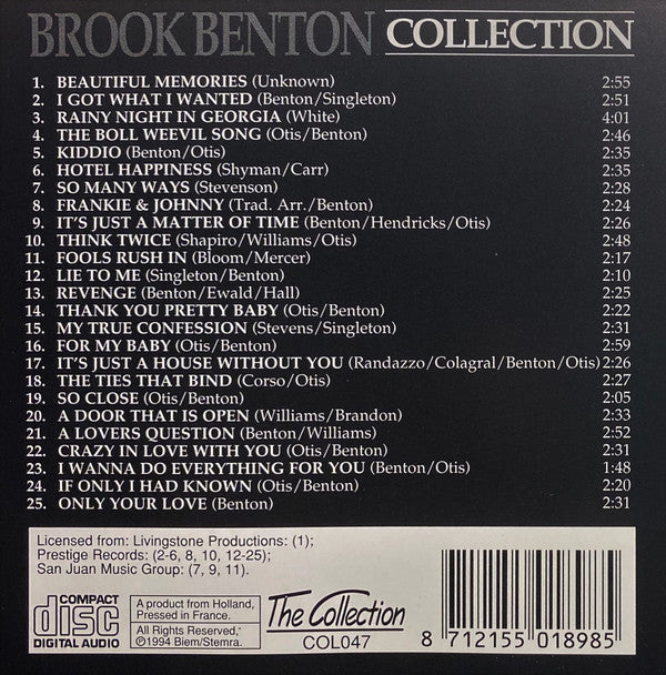 Brook Benton : Collection (CD, Comp)