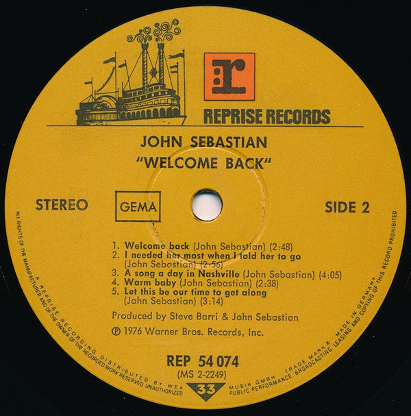 John Sebastian : Welcome Back (LP, Album)