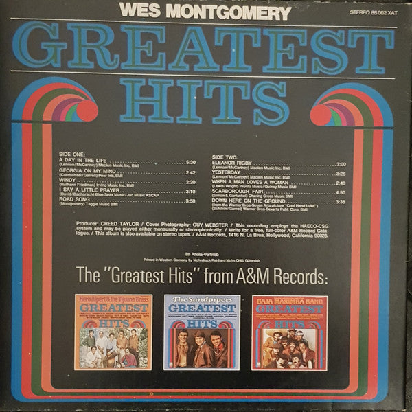 Wes Montgomery : Greatest Hits (LP, Comp, RE, Gat)