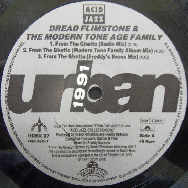 Dread Flimstone And The Modern Tone Age Family : From The Ghetto Mixes (12")