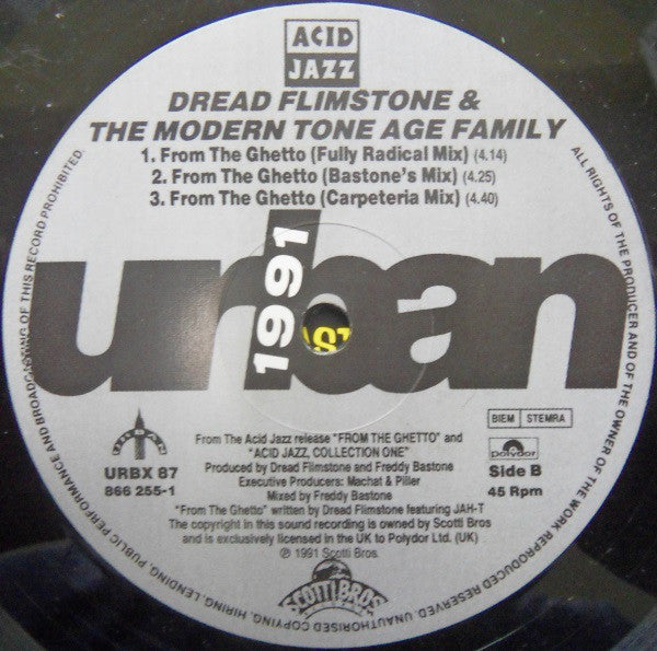 Dread Flimstone And The Modern Tone Age Family : From The Ghetto Mixes (12")