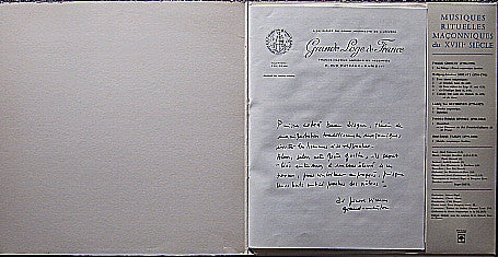 Various : Musiques Rituelles Maçonniques Du XVIIIe Siècle (LP, Album)