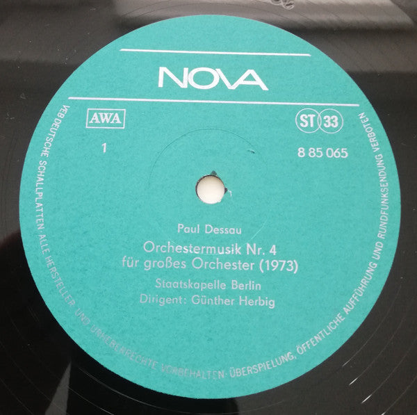 Paul Dessau : Orchestermusik Nr.4, Meer Der Stürme - Orchestermusik Nr. 2, Hymnus 1959 (LP)