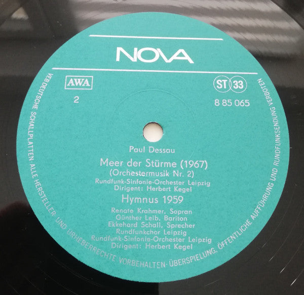 Paul Dessau : Orchestermusik Nr.4, Meer Der Stürme - Orchestermusik Nr. 2, Hymnus 1959 (LP)