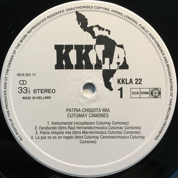 Cutumay Camones : Patria Chiquita Mía (LP, Album)