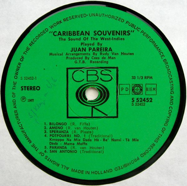 Juan Pareira : Caribbean Souvenirs (LP, Album)
