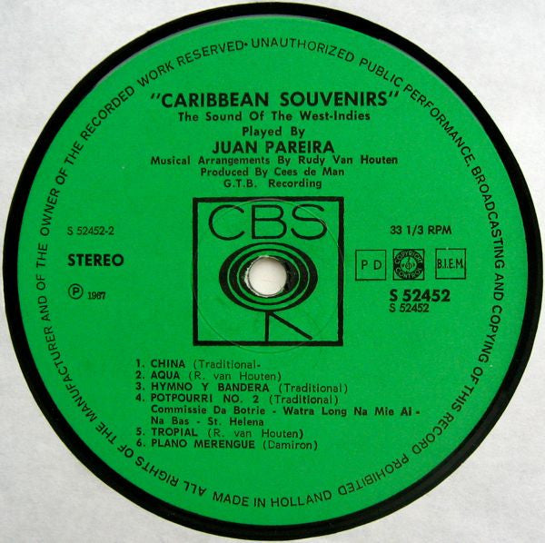 Juan Pareira : Caribbean Souvenirs (LP, Album)