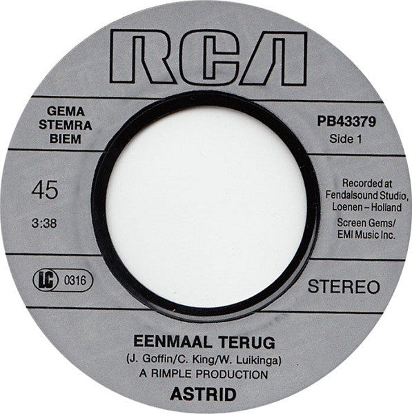 Astrid Tuinsma : Eenmaal Terug (7", Single)