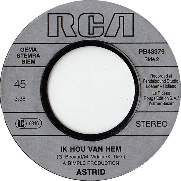 Astrid Tuinsma : Eenmaal Terug (7", Single)