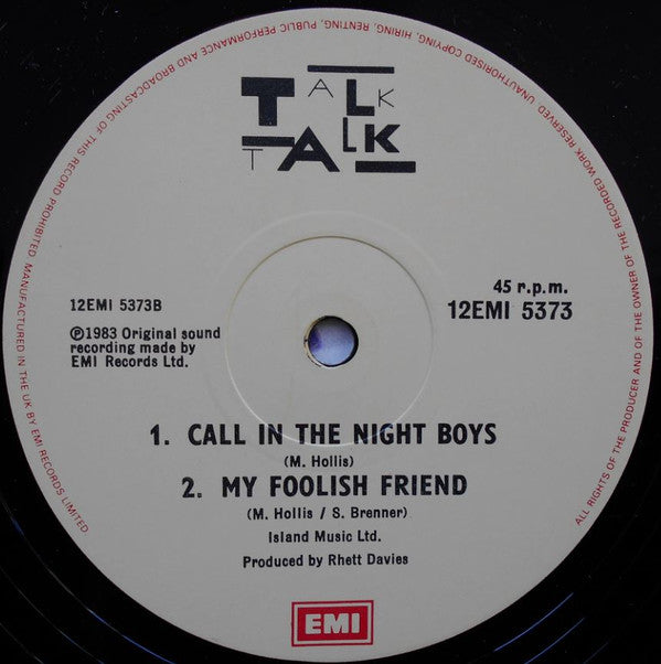 Talk Talk : My Foolish Friend (Extended Version) (12", Single)