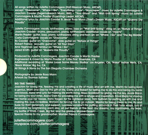 Juliette Commagere : Queens Die Proudly (CD, Album)