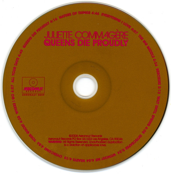 Juliette Commagere : Queens Die Proudly (CD, Album)
