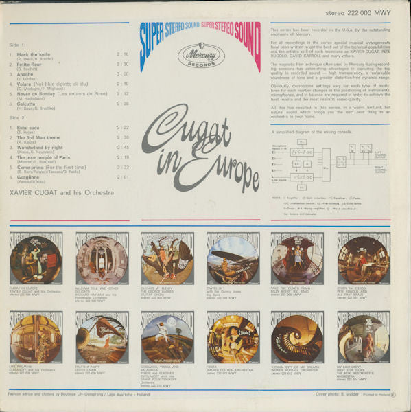 Xavier Cugat And His Orchestra : Cugat In Europe (LP, Album, RE)