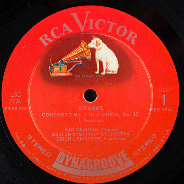 Johannes Brahms / Van Cliburn, Boston Symphony Orchestra, Erich Leinsdorf : Concerto No. 1 (LP, Roc)