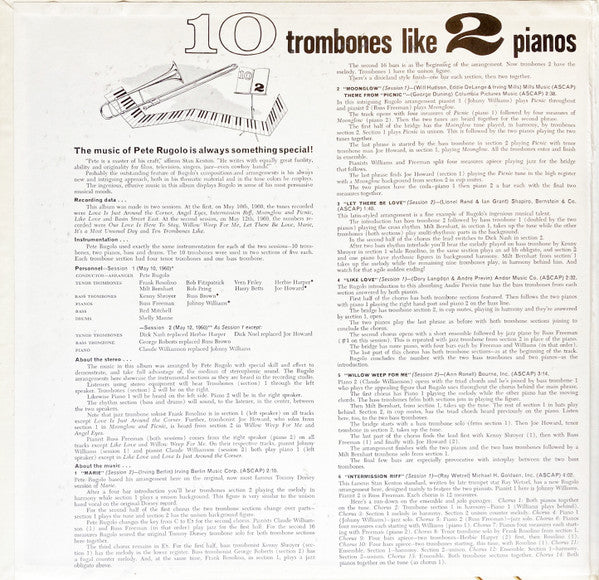 Pete Rugolo Orchestra : Ten Trombones Like Two Pianos (LP, Album)