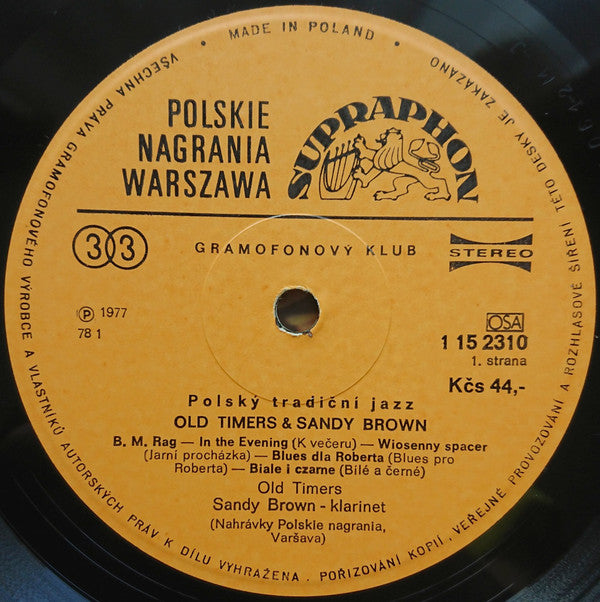 Old Timers & Sandy Brown (3) : Polský Tradiční Jazz (LP, Club)