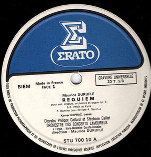 Maurice Duruflé : Requiem De Duruflé (Pour Soli, Chœurs, Orchestre & Orgue) (LP)