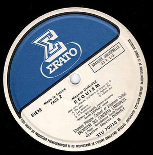 Maurice Duruflé : Requiem De Duruflé (Pour Soli, Chœurs, Orchestre & Orgue) (LP)