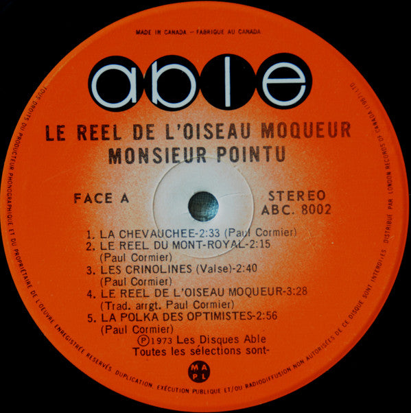 Monsieur Pointu : Reel De L'oiseau Moqueur (LP, Album)