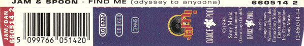 Jam & Spoon Featuring Plavka : Find Me (Odyssey To Anyoona) (CD, Maxi)