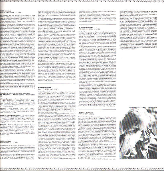 Norbert Rosseau : Norbert Rosseau 1907-1975: Zeepbellen • Ouverture Per Una Commedia Di Goldoni • Sicilienne (LP, Album)