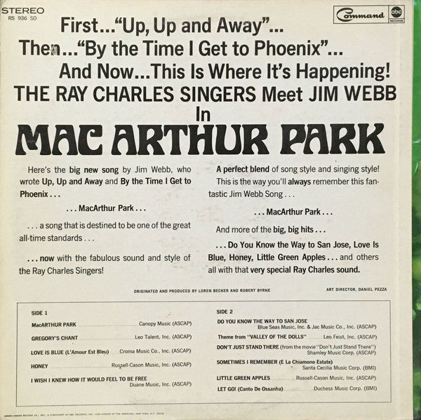 The Ray Charles Singers : MacArthur Park (LP, Album)