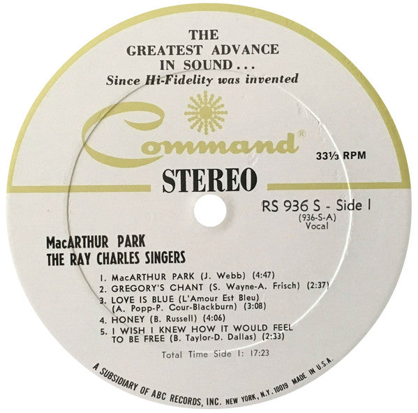 The Ray Charles Singers : MacArthur Park (LP, Album)