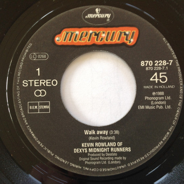 Kevin Rowland : Walk Away (7", Single)