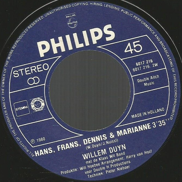 Willem Duyn : Angelina / Oh Mama (7", Single)